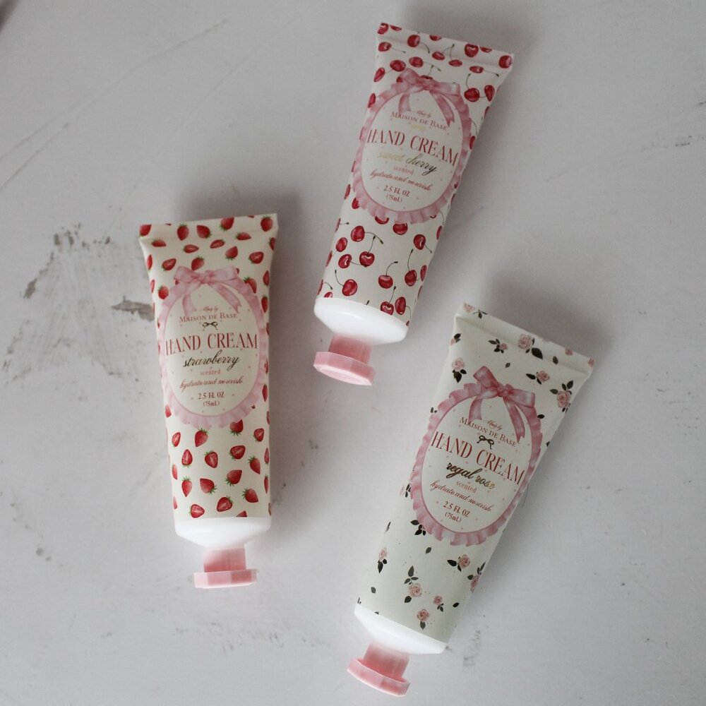 Maison de Base Set of 3 Hand Cream: Regal Rose, Sweet Cherry, Strawberry